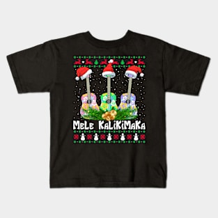 Mele Kalikimaka Ukulele Guitar Hawaii Kids T-Shirt